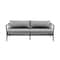 Armen Living Shari Outdoor Patio 4-Piece Lounge Set in Aluminum with Teak Wood and Gray Cushions 840254333079 - alternate 6